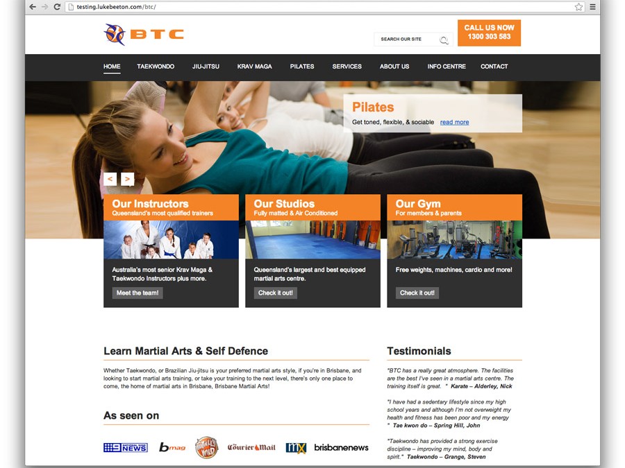 Brisbane Taekwondo Centre – Website Design